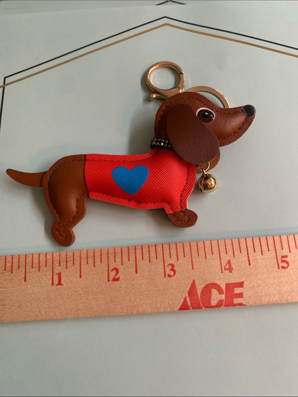 Dachshund Dog Keychain Charm with Bell - Picture 2 of 5